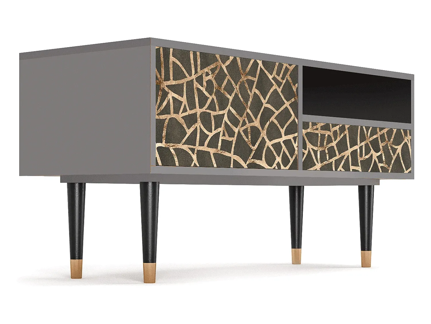 Mueble de TV - 115х59х48 cm - T3 - Enlarged Leaf, Cinza^ Móvel De Tv