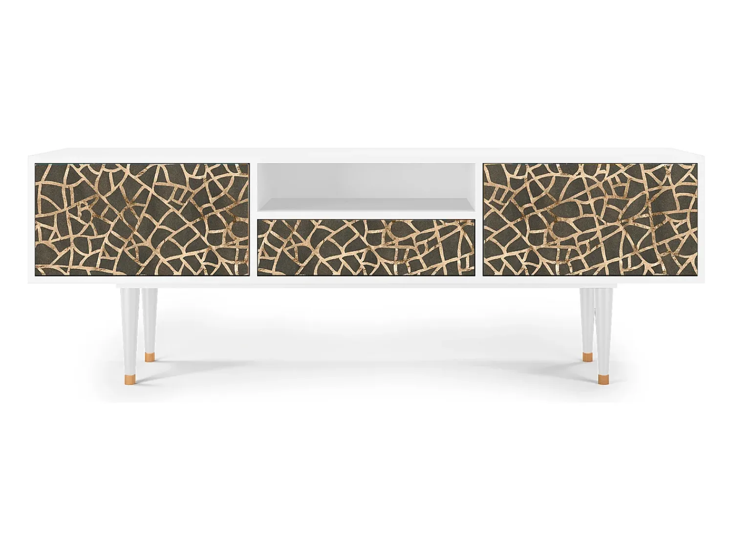 Outlet Mueble de TV - 170х59х41 cm - T6 - Enlarged Leaf, Branco Bege