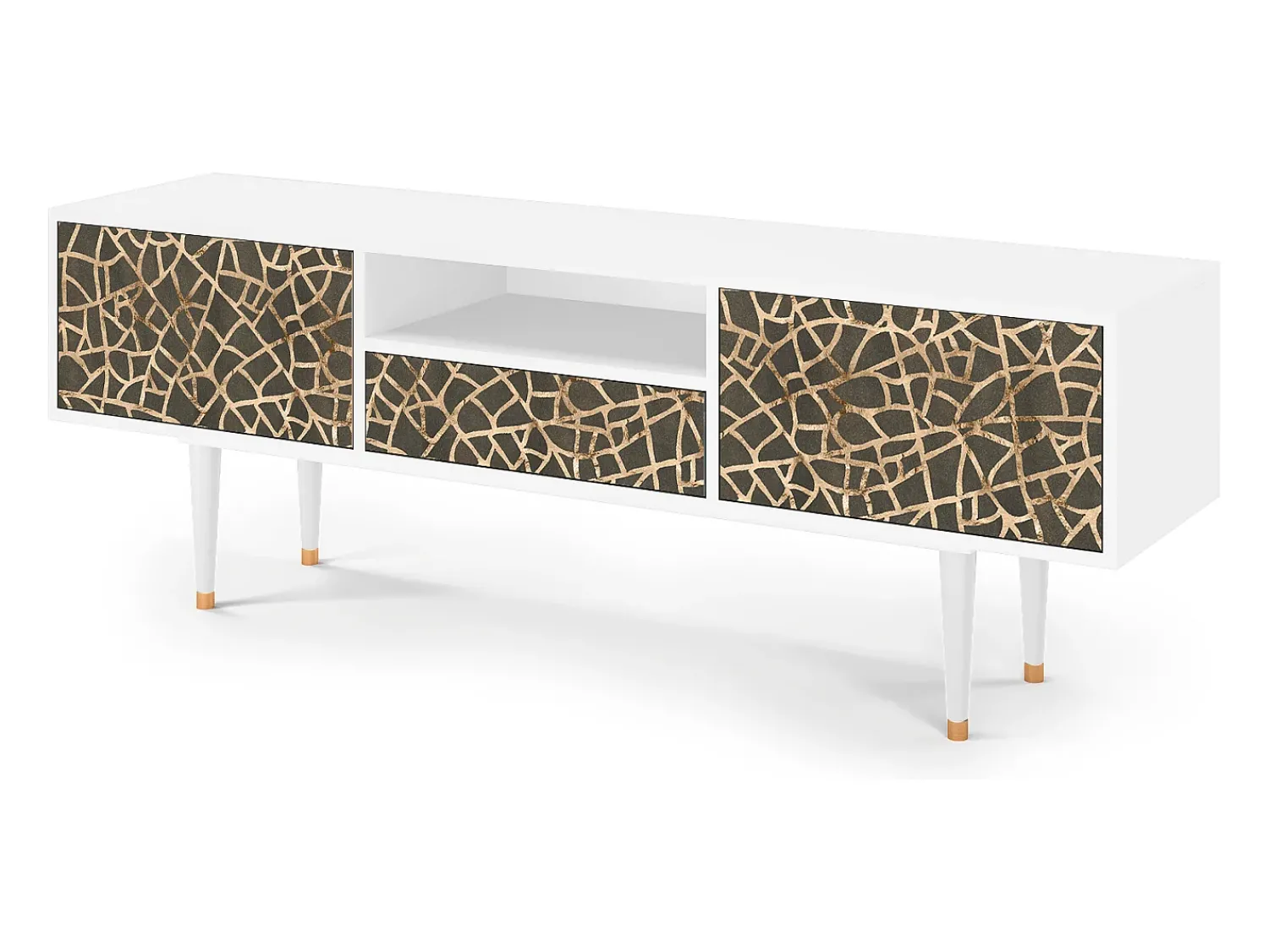 Outlet Mueble de TV - 170х59х41 cm - T6 - Enlarged Leaf, Branco Bege