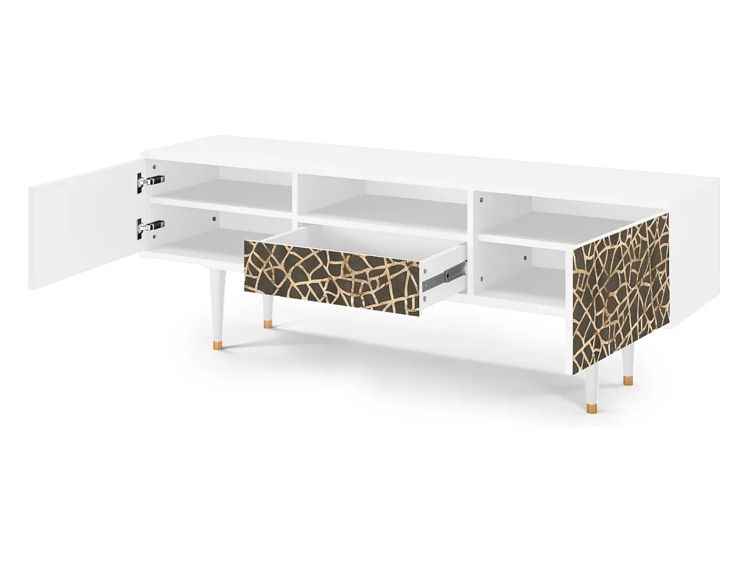 Outlet Mueble de TV - 170х59х41 cm - T6 - Enlarged Leaf, Branco Bege