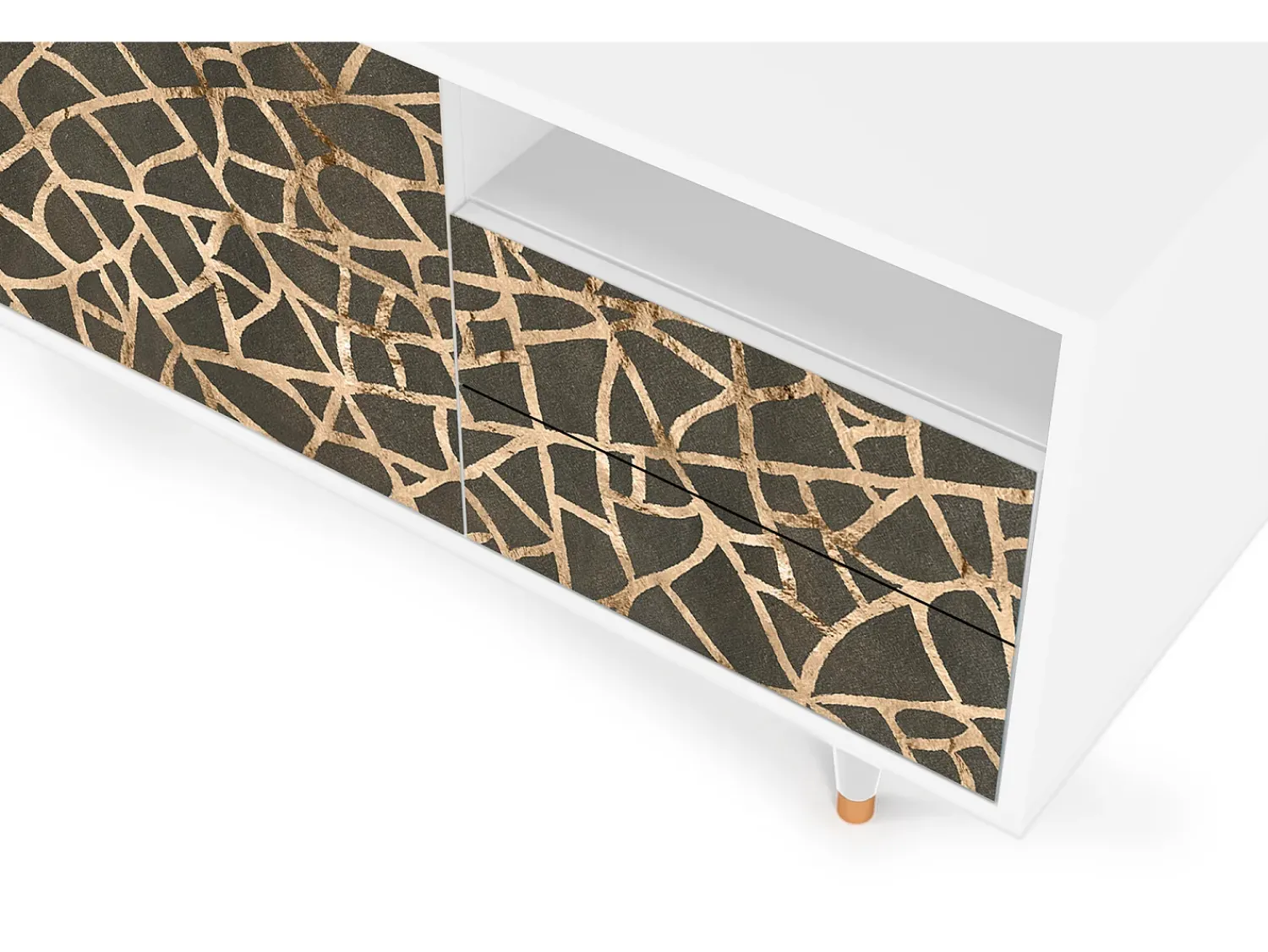 Hot Mueble de TV - 125х56х41 cm - T7 - Enlarged Leaf, Branco Bege