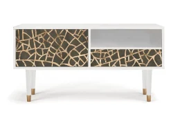 Mueble de TV - 115х59х48 cm - T3 - Enlarged Leaf, Branco^ Móvel De Tv