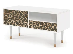 Mueble de TV - 115х59х48 cm - T3 - Enlarged Leaf, Branco^ Móvel De Tv