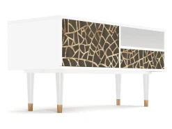 Mueble de TV - 115х59х48 cm - T3 - Enlarged Leaf, Branco^ Móvel De Tv