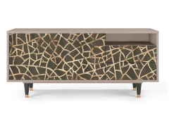Móvel De Tv| Mueble de TV - 125х56х41 cm - T7 - Enlarged Leaf, Latte Bege