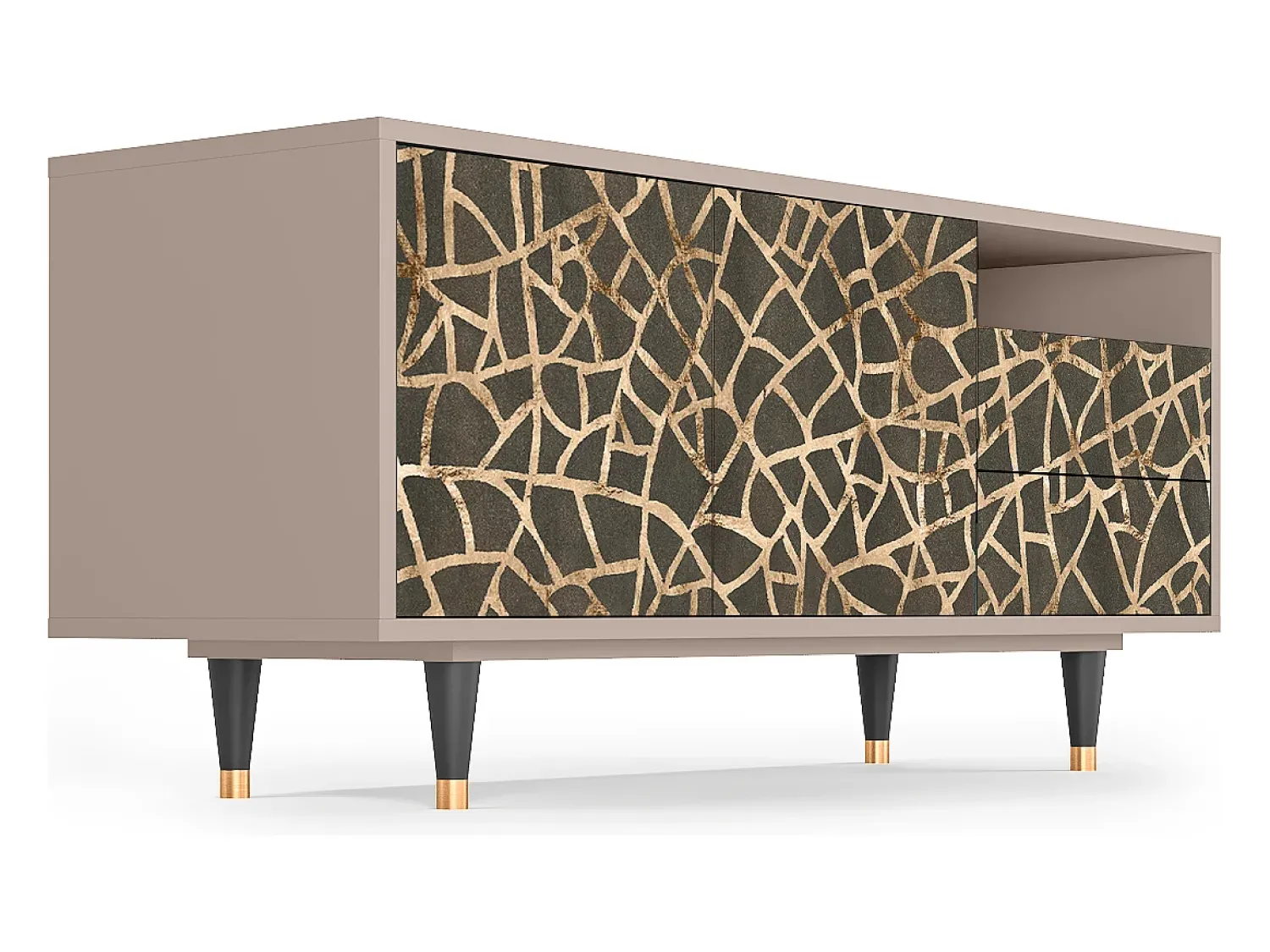 Móvel De Tv| Mueble de TV - 125х56х41 cm - T7 - Enlarged Leaf, Latte Bege