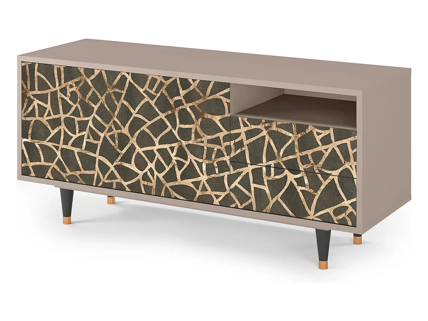 Móvel De Tv| Mueble de TV - 125х56х41 cm - T7 - Enlarged Leaf, Latte Bege
