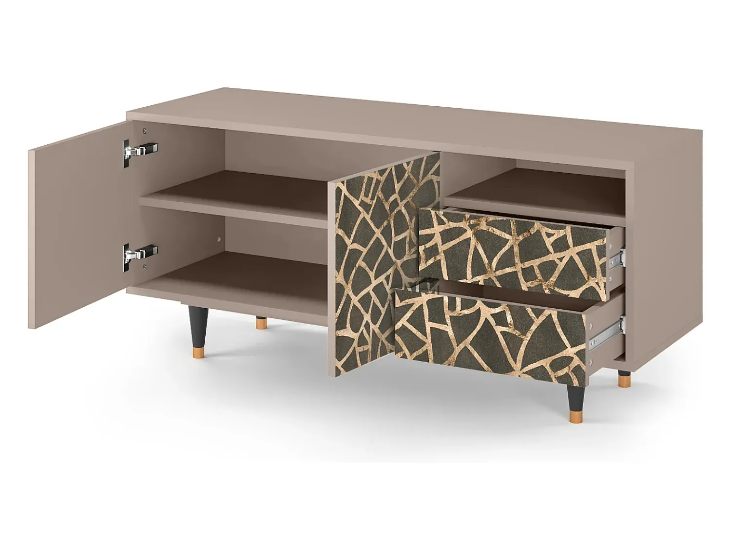 Móvel De Tv| Mueble de TV - 125х56х41 cm - T7 - Enlarged Leaf, Latte Bege