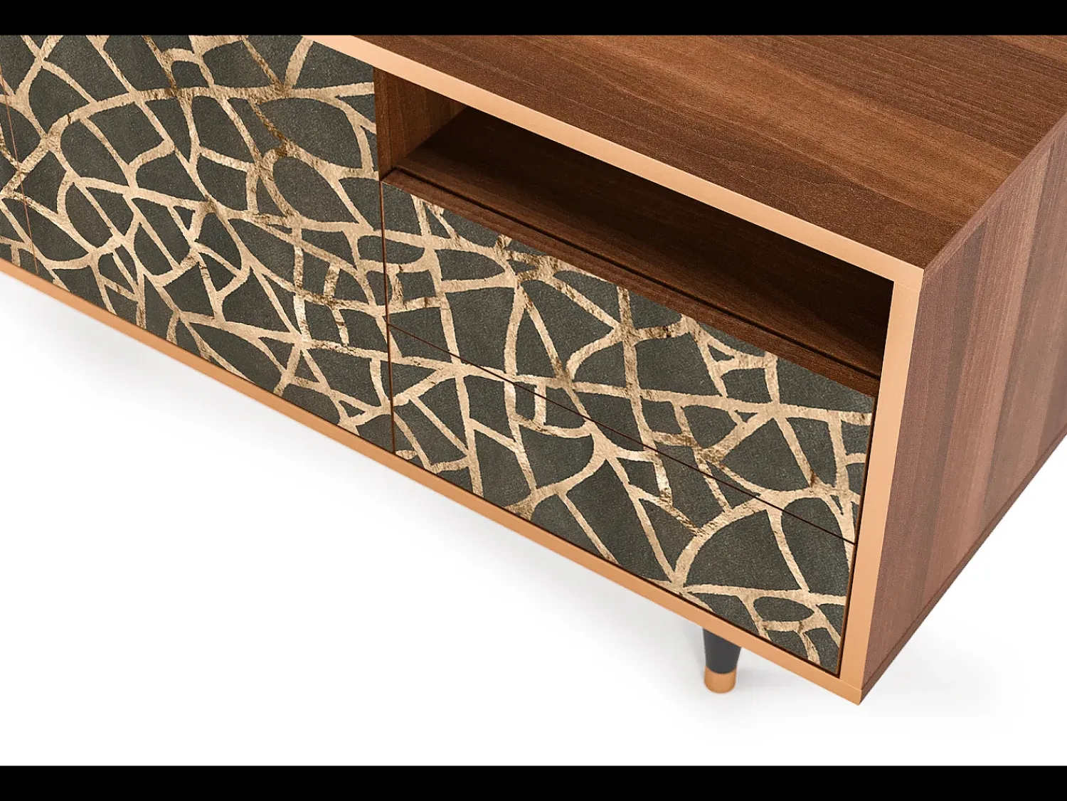 Mueble de TV - 125х56х41 cm - T7 - Enlarged Leaf, Nogueira^ Móvel De Tv