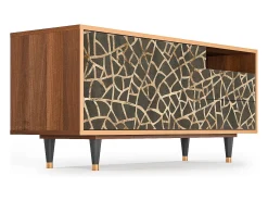 Mueble de TV - 125х56х41 cm - T7 - Enlarged Leaf, Nogueira^ Móvel De Tv
