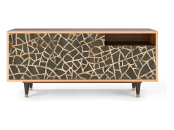 Mueble de TV - 125х56х41 cm - T7 - Enlarged Leaf, Nogueira^ Móvel De Tv