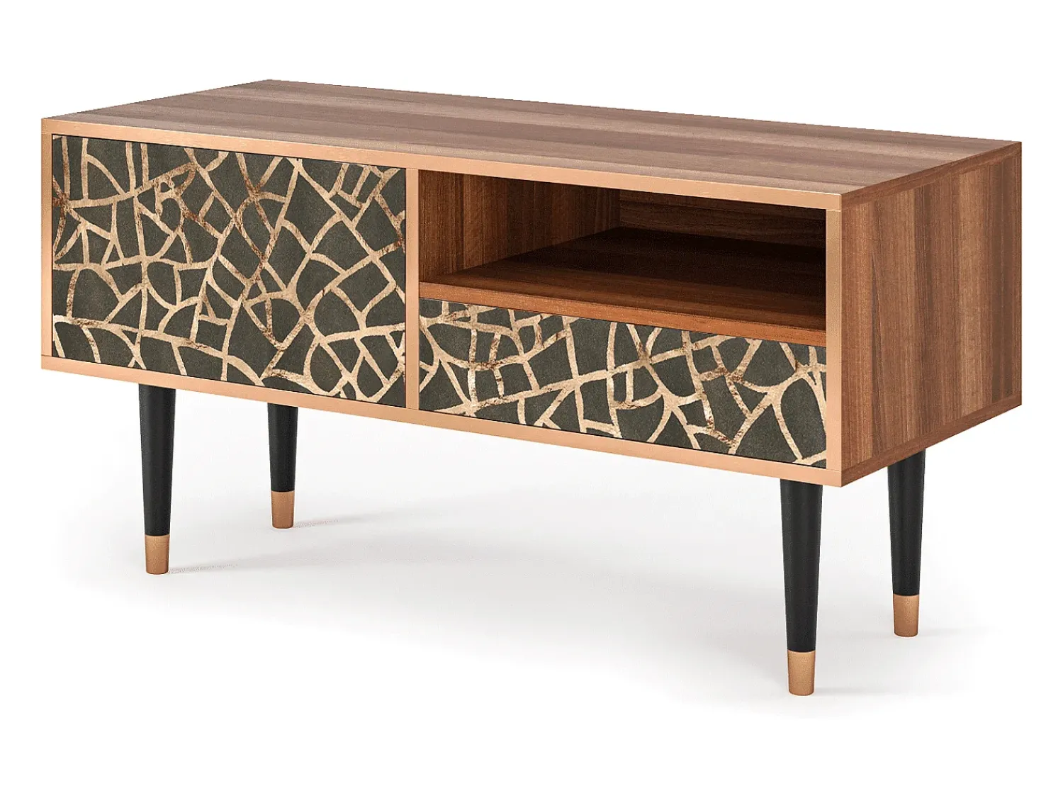 Outlet Mueble de TV - 115х59х48 cm - T3 - Enlarged Leaf, Nogueira Castanho