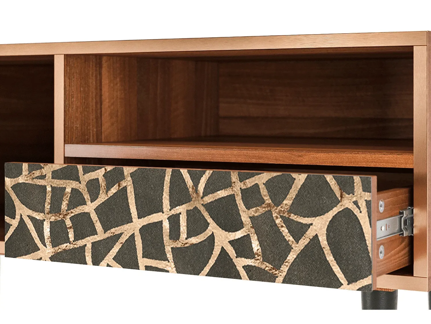 Outlet Mueble de TV - 115х59х48 cm - T3 - Enlarged Leaf, Nogueira Castanho