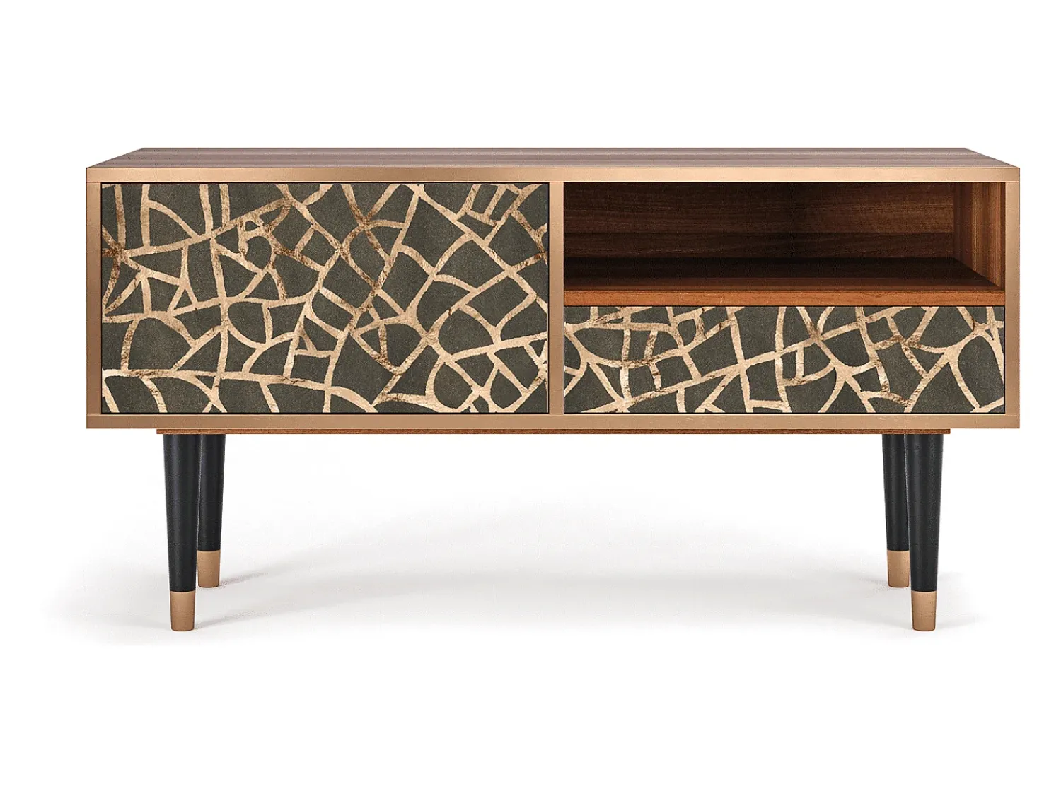 Outlet Mueble de TV - 115х59х48 cm - T3 - Enlarged Leaf, Nogueira Castanho