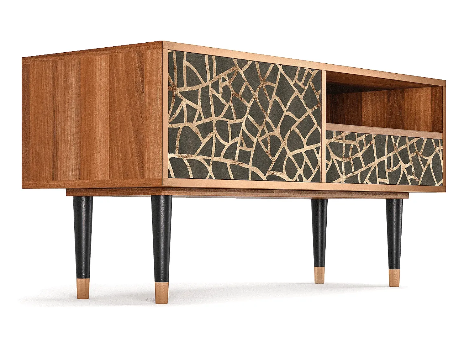Outlet Mueble de TV - 115х59х48 cm - T3 - Enlarged Leaf, Nogueira Castanho