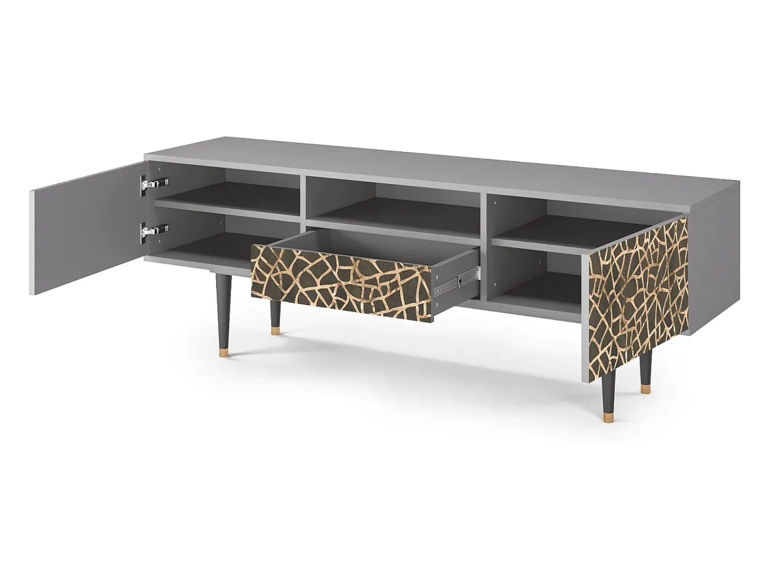Best Mueble de TV - 170х59х41 cm - T6 - Enlarged Leaf, Cinza Cinzento