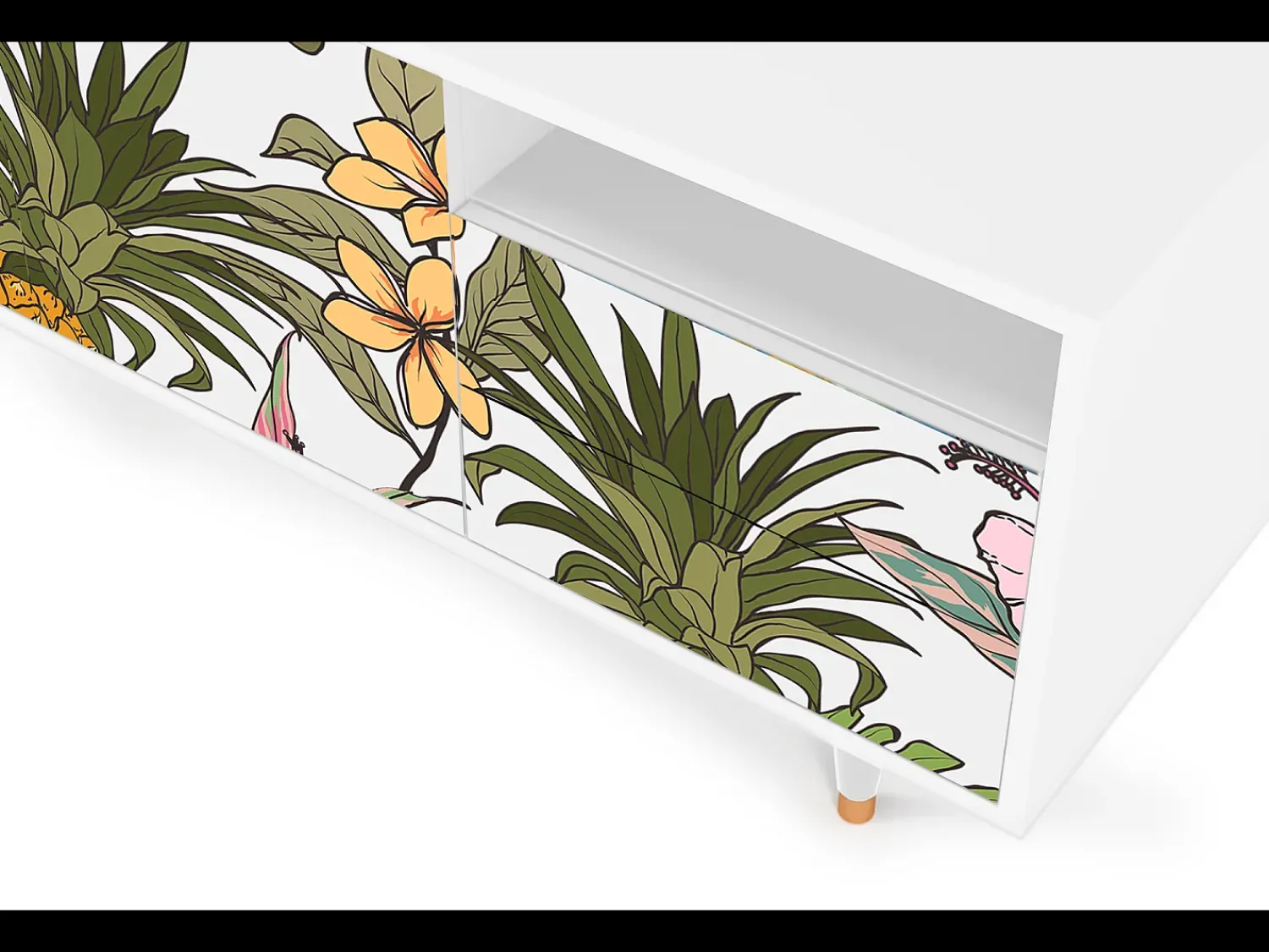 Mueble de TV - 125х56х41 cm - T7 - Estival Fruit, Branco^ Móvel De Tv