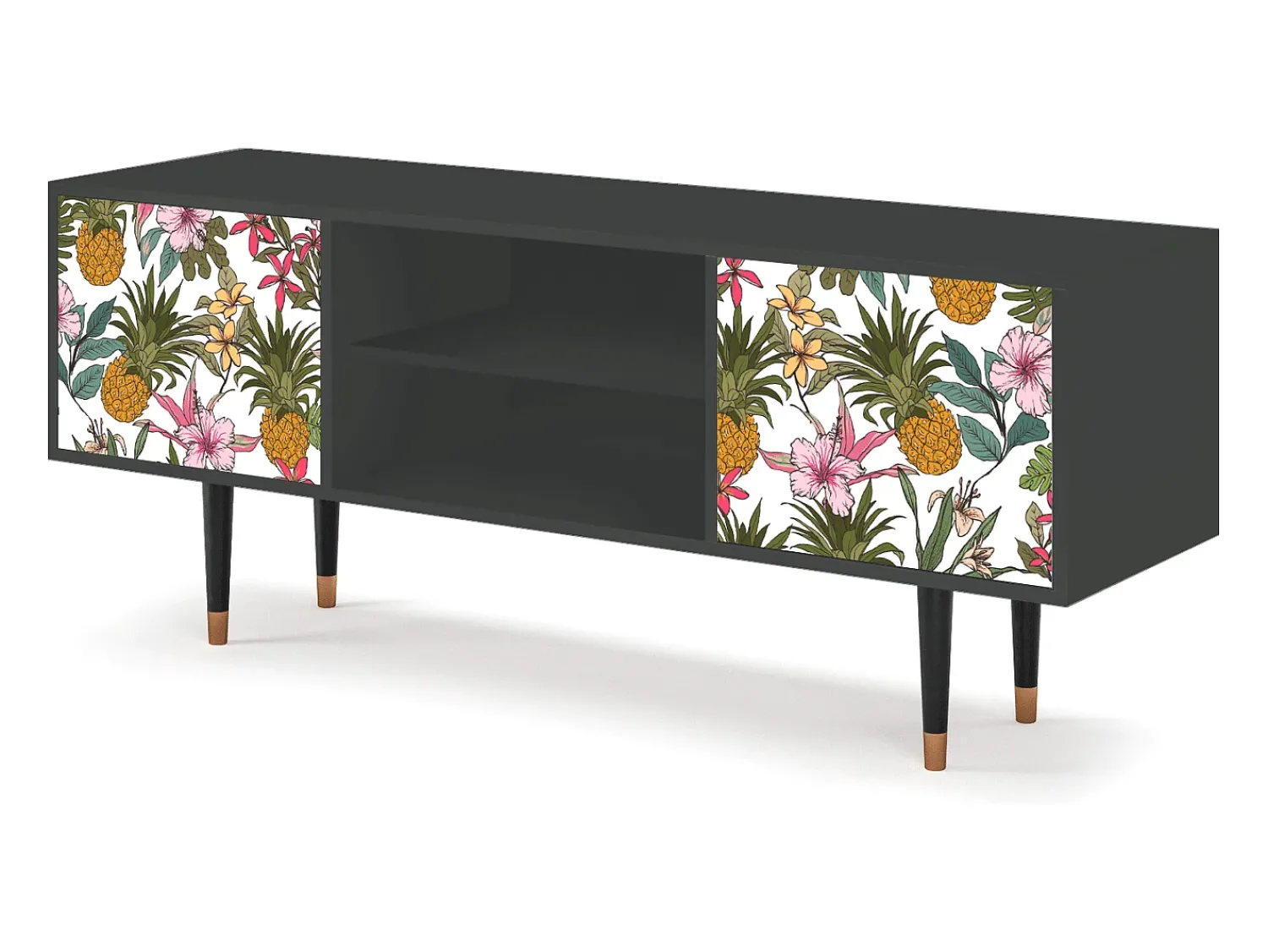 Móvel De Tv| Mueble de TV - 170х69х48 cm - T2 - Estival Fruit, Antracite Cinza antracite
