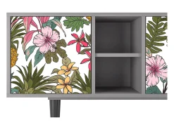 Móvel De Tv* Mueble de TV - 150х69х41 cm - T5 - Estival Fruit, Cinza Cinzento