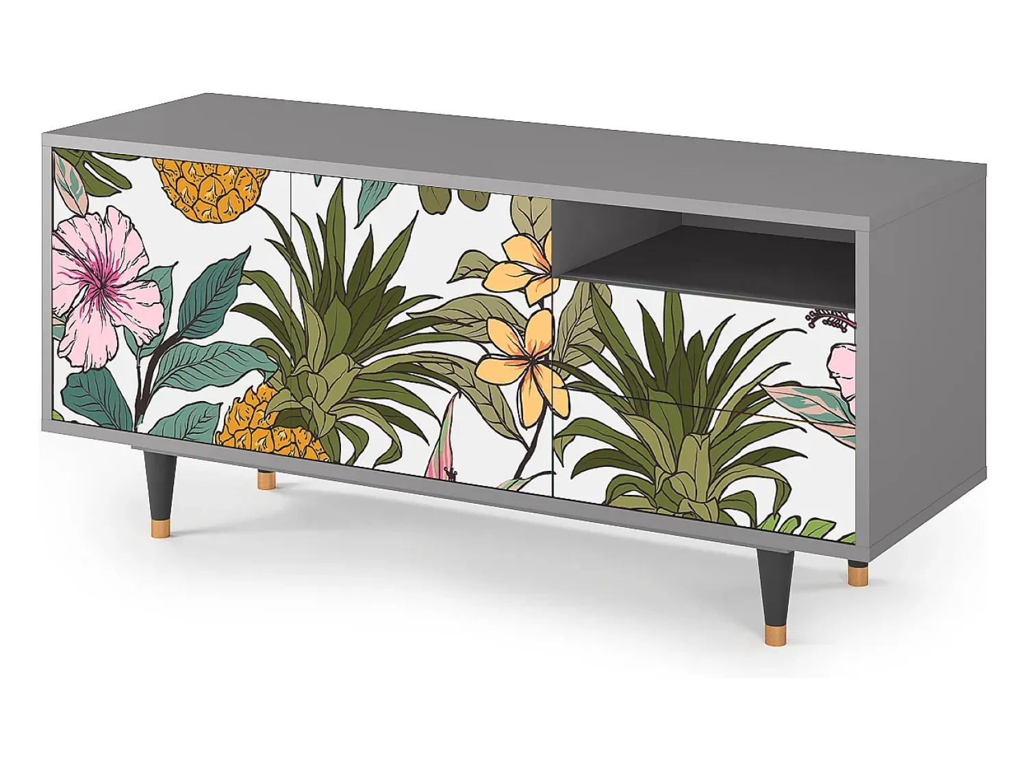 Mueble de TV - 125х56х41 cm - T7 - Estival Fruit, Cinza^ Móvel De Tv