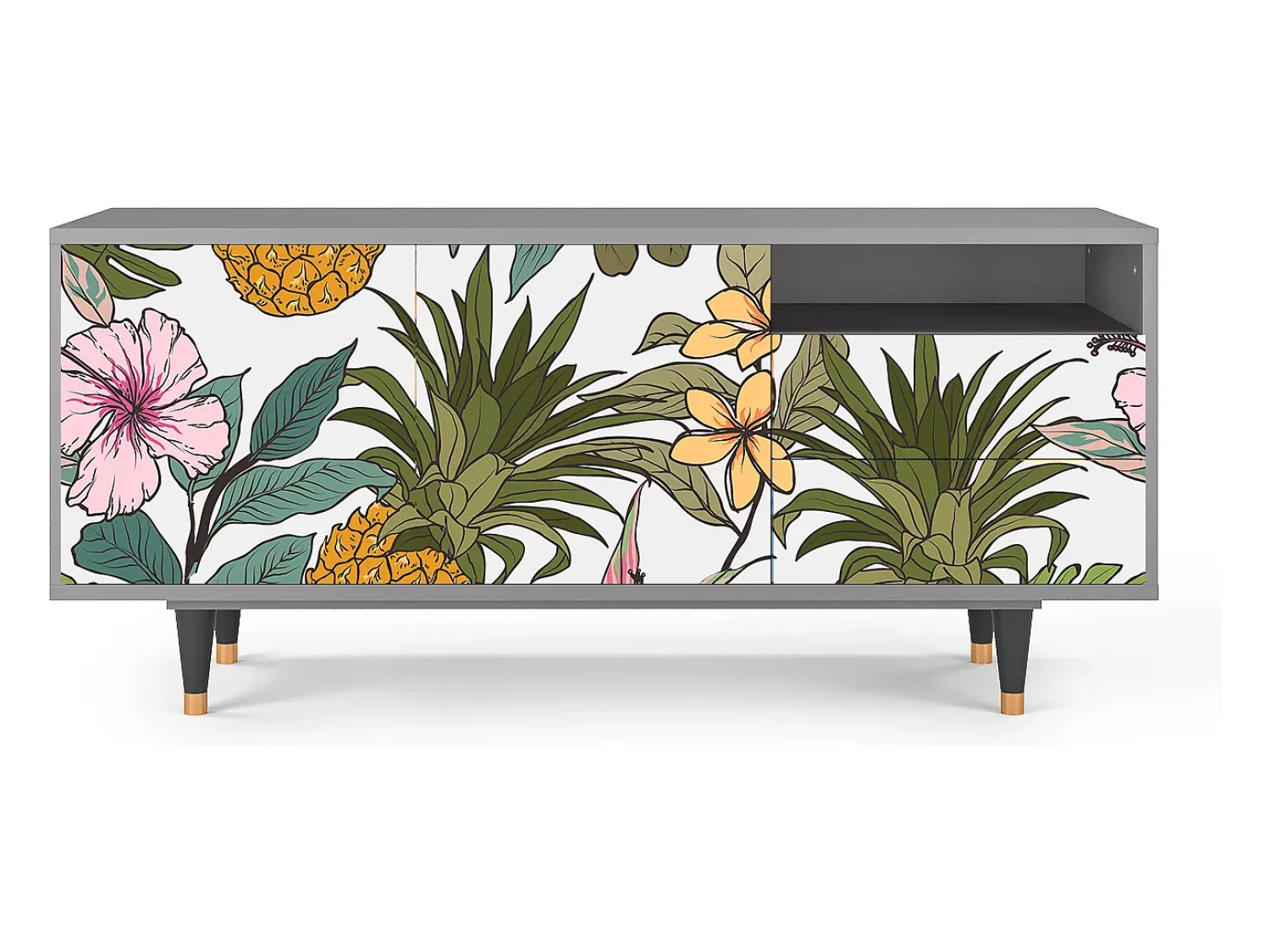 Mueble de TV - 125х56х41 cm - T7 - Estival Fruit, Cinza^ Móvel De Tv