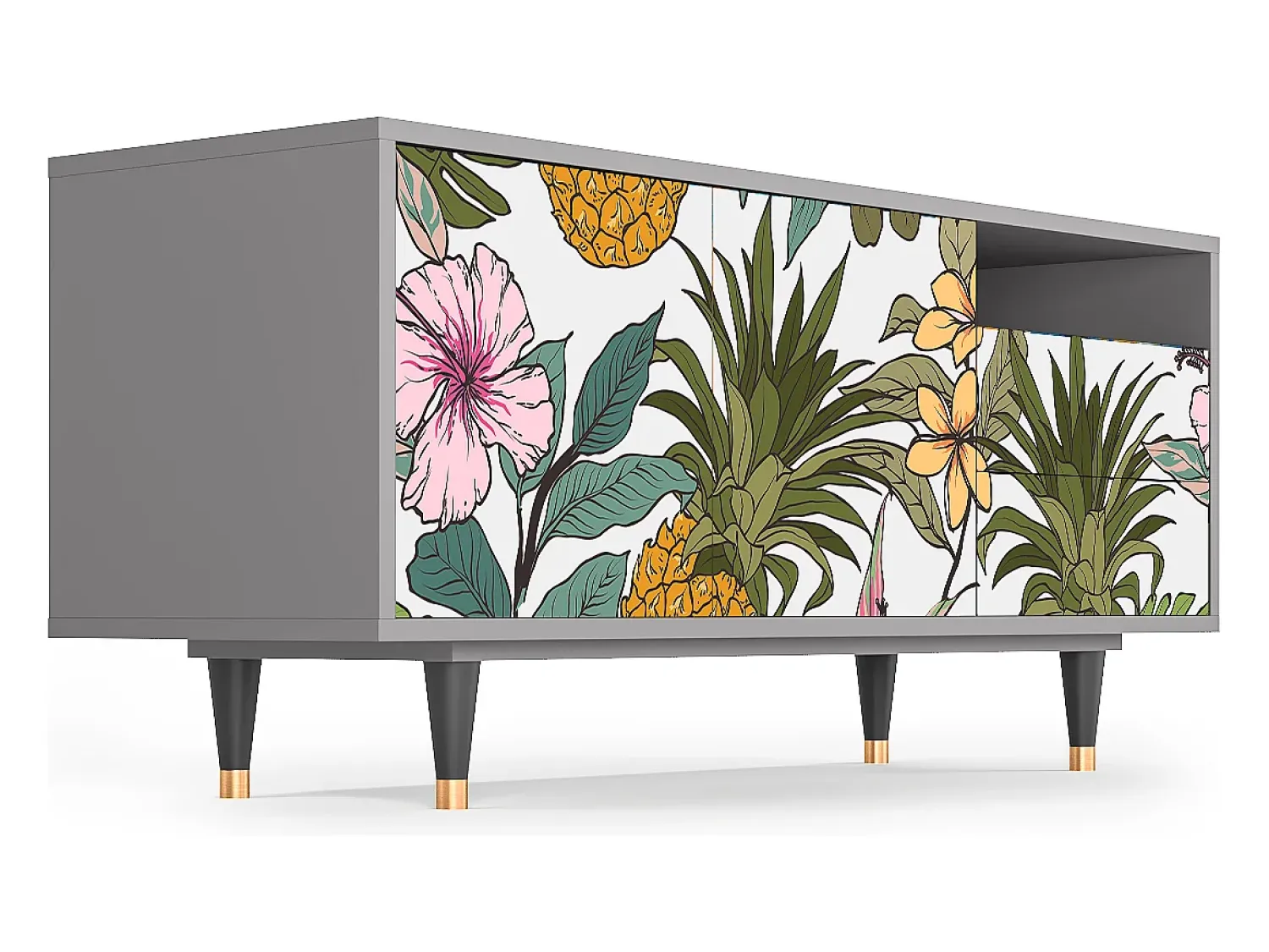 Mueble de TV - 125х56х41 cm - T7 - Estival Fruit, Cinza^ Móvel De Tv