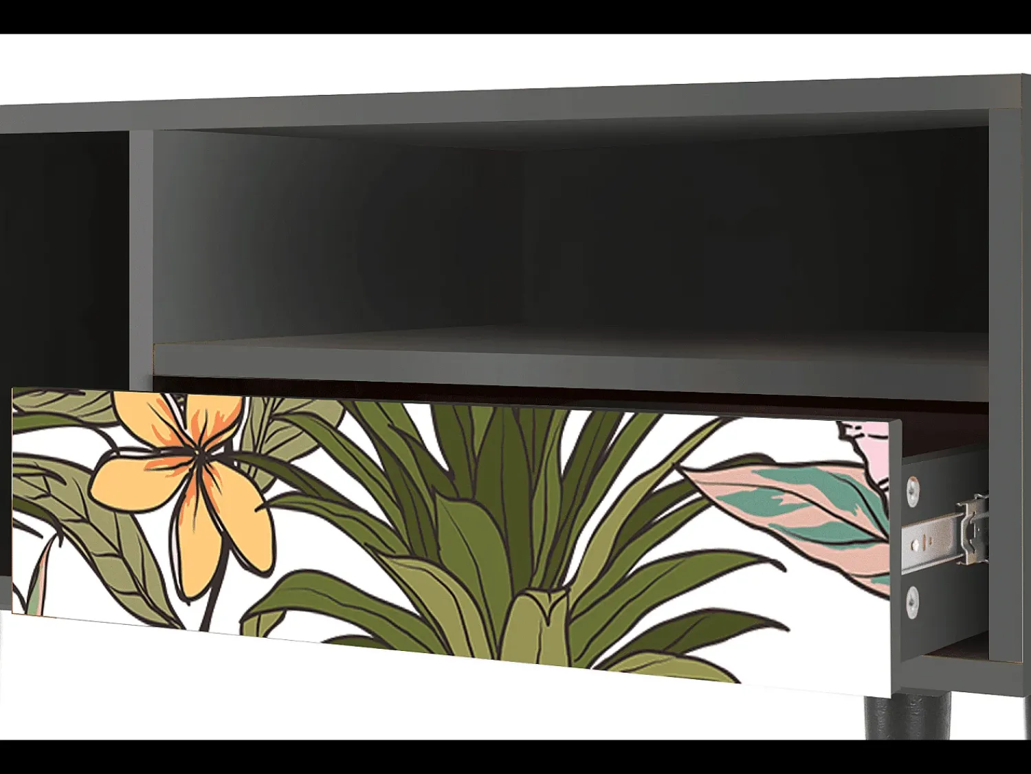 Móvel De Tv* Mueble de TV - 115х59х48 cm - T3 - Estival Fruit, Antracite Cinza antracite