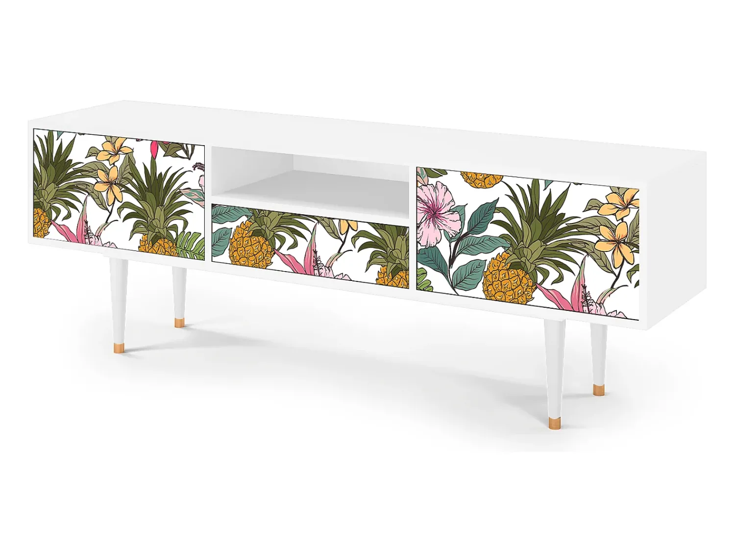 Mueble de TV - 170х59х41 cm - T6 - Estival Fruit, Branco^ Móvel De Tv