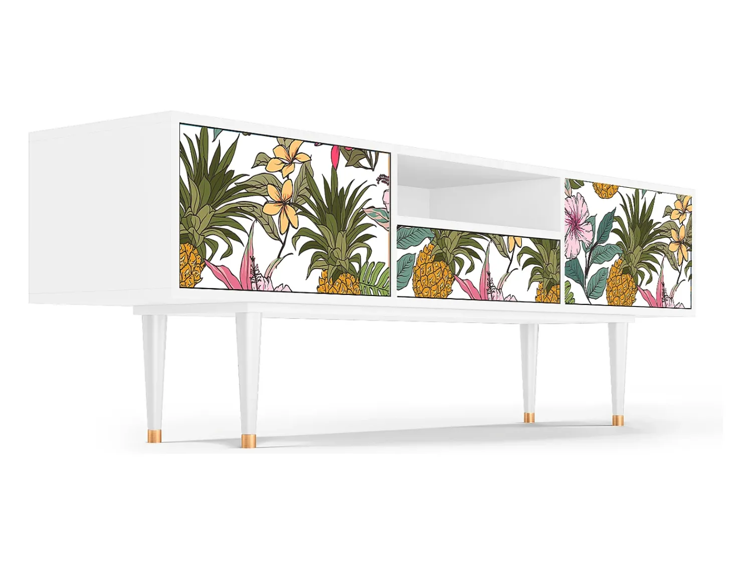 Mueble de TV - 170х59х41 cm - T6 - Estival Fruit, Branco^ Móvel De Tv