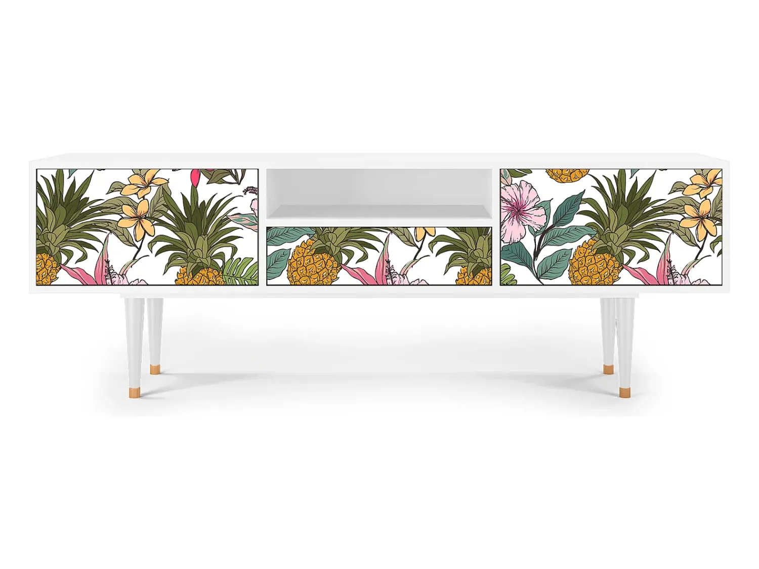 Mueble de TV - 170х59х41 cm - T6 - Estival Fruit, Branco^ Móvel De Tv