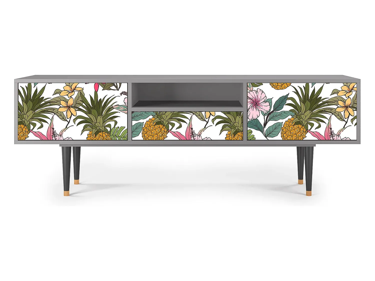 Móvel De Tv* Mueble de TV - 170х59х41 cm - T6 - Estival Fruit, Cinza Cinzento