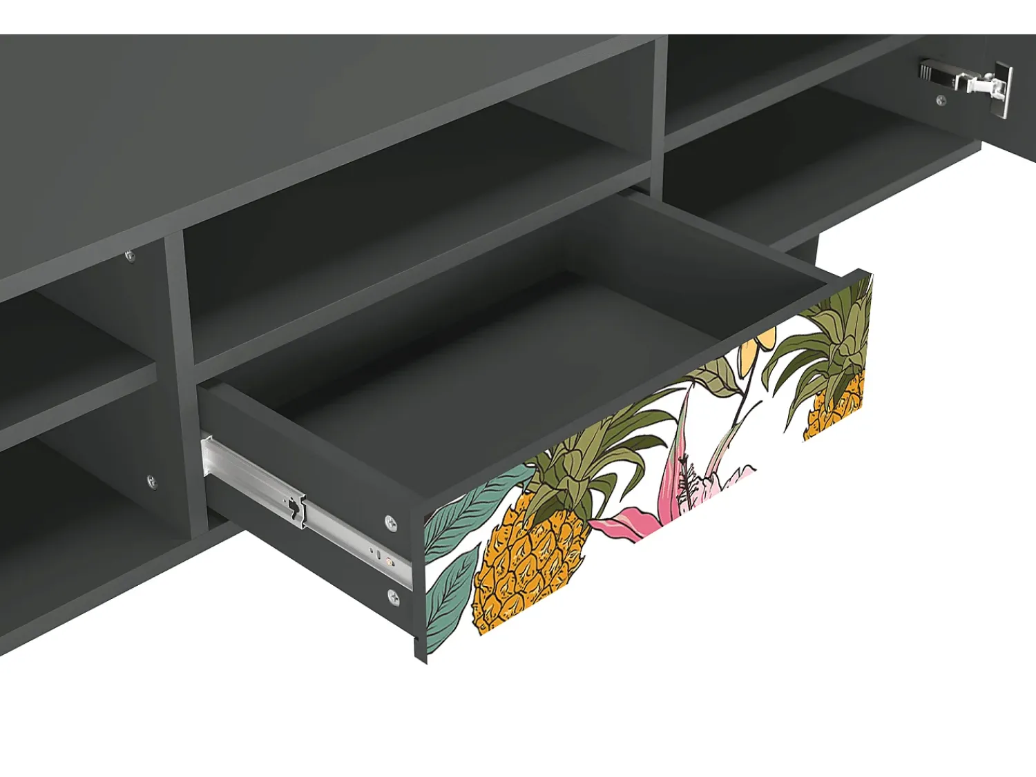Discount Mueble de TV - 170х59х41 cm - T6 - Estival Fruit, Antracite Cinza antracite