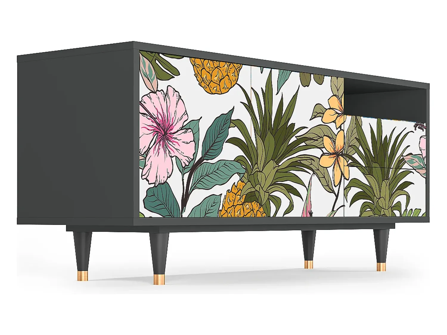 Mueble de TV - 125х56х41 cm - T7 - Estival Fruit, Antracite^ Móvel De Tv