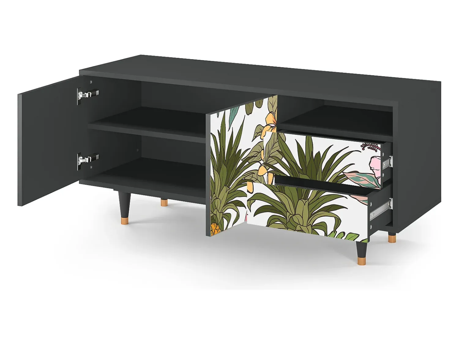 Mueble de TV - 125х56х41 cm - T7 - Estival Fruit, Antracite^ Móvel De Tv