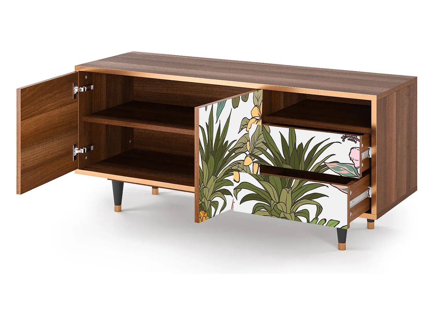 Móvel De Tv| Mueble de TV - 125х56х41 cm - T7 - Estival Fruit, Nogueira Castanho