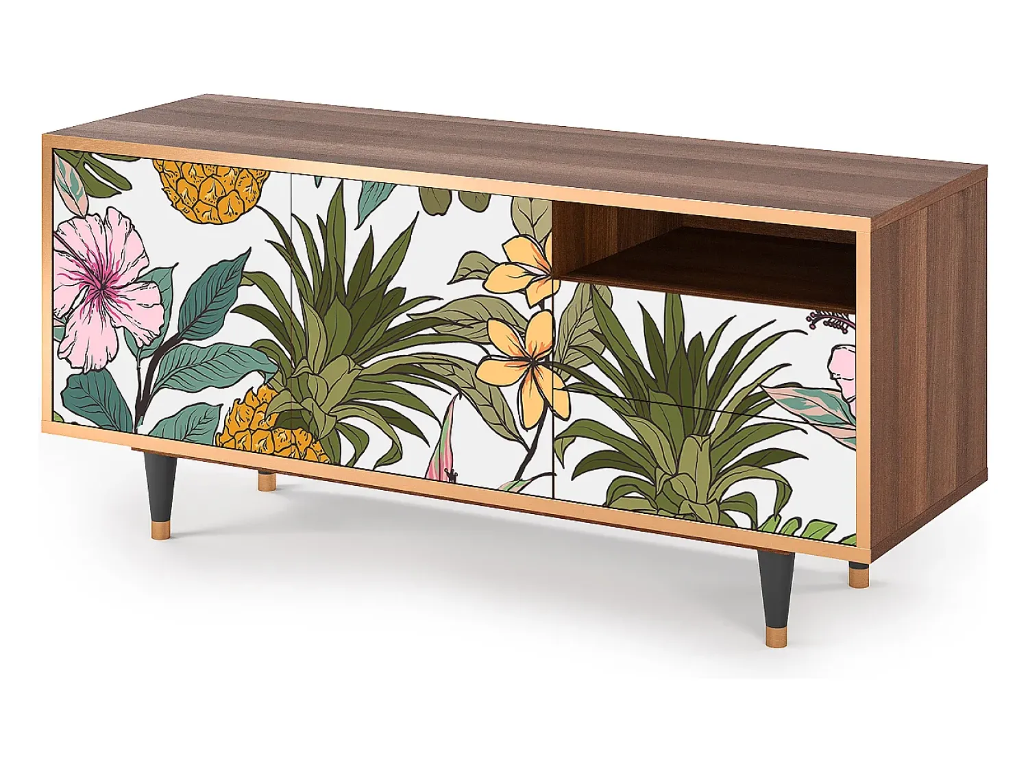 Móvel De Tv| Mueble de TV - 125х56х41 cm - T7 - Estival Fruit, Nogueira Castanho