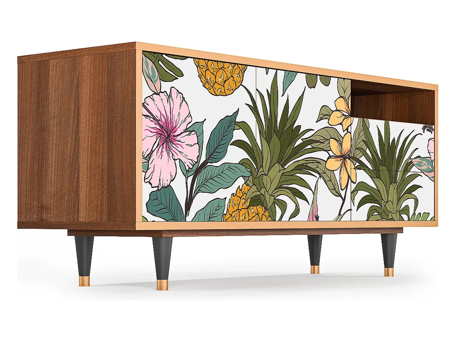 Móvel De Tv| Mueble de TV - 125х56х41 cm - T7 - Estival Fruit, Nogueira Castanho