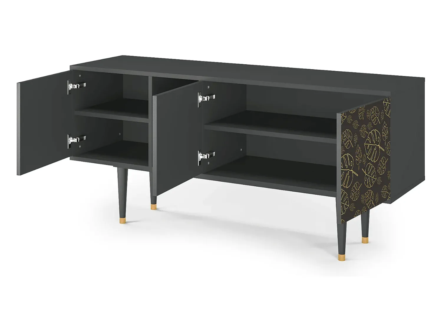 Móvel De Tv| Mueble de TV - 150х69х41 cm - T5 - Fall Of The Leaves, Antracite Cinza antracite