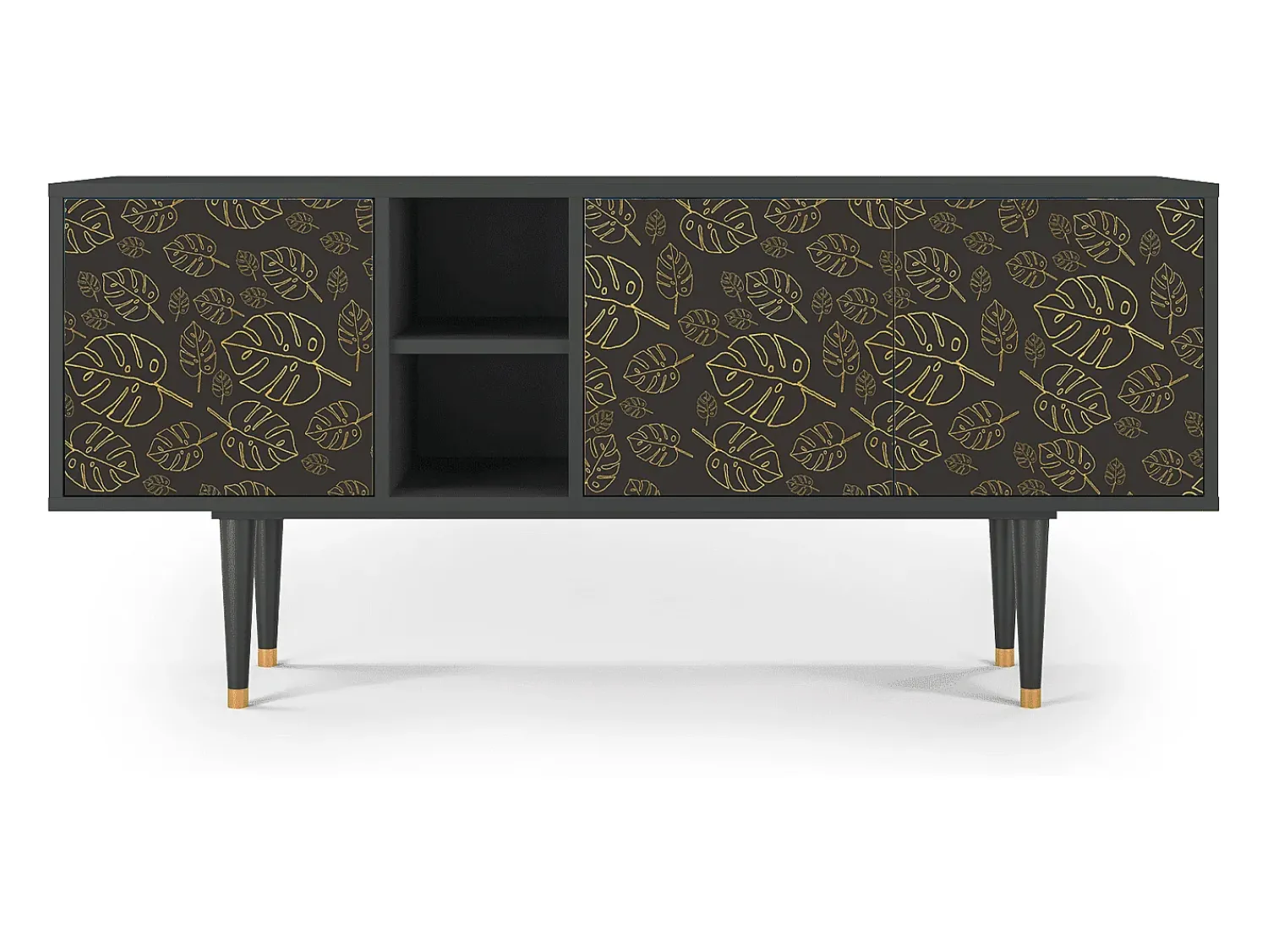 Móvel De Tv| Mueble de TV - 150х69х41 cm - T5 - Fall Of The Leaves, Antracite Cinza antracite