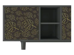 Móvel De Tv| Mueble de TV - 150х69х41 cm - T5 - Fall Of The Leaves, Antracite Cinza antracite