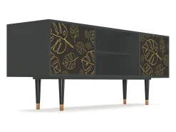 Móvel De Tv| Mueble de TV - 170х69х48 cm - T2 - Fall Of The Leaves, Antracite Cinza antracite