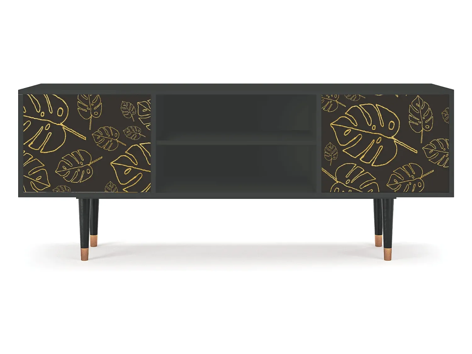Móvel De Tv| Mueble de TV - 170х69х48 cm - T2 - Fall Of The Leaves, Antracite Cinza antracite