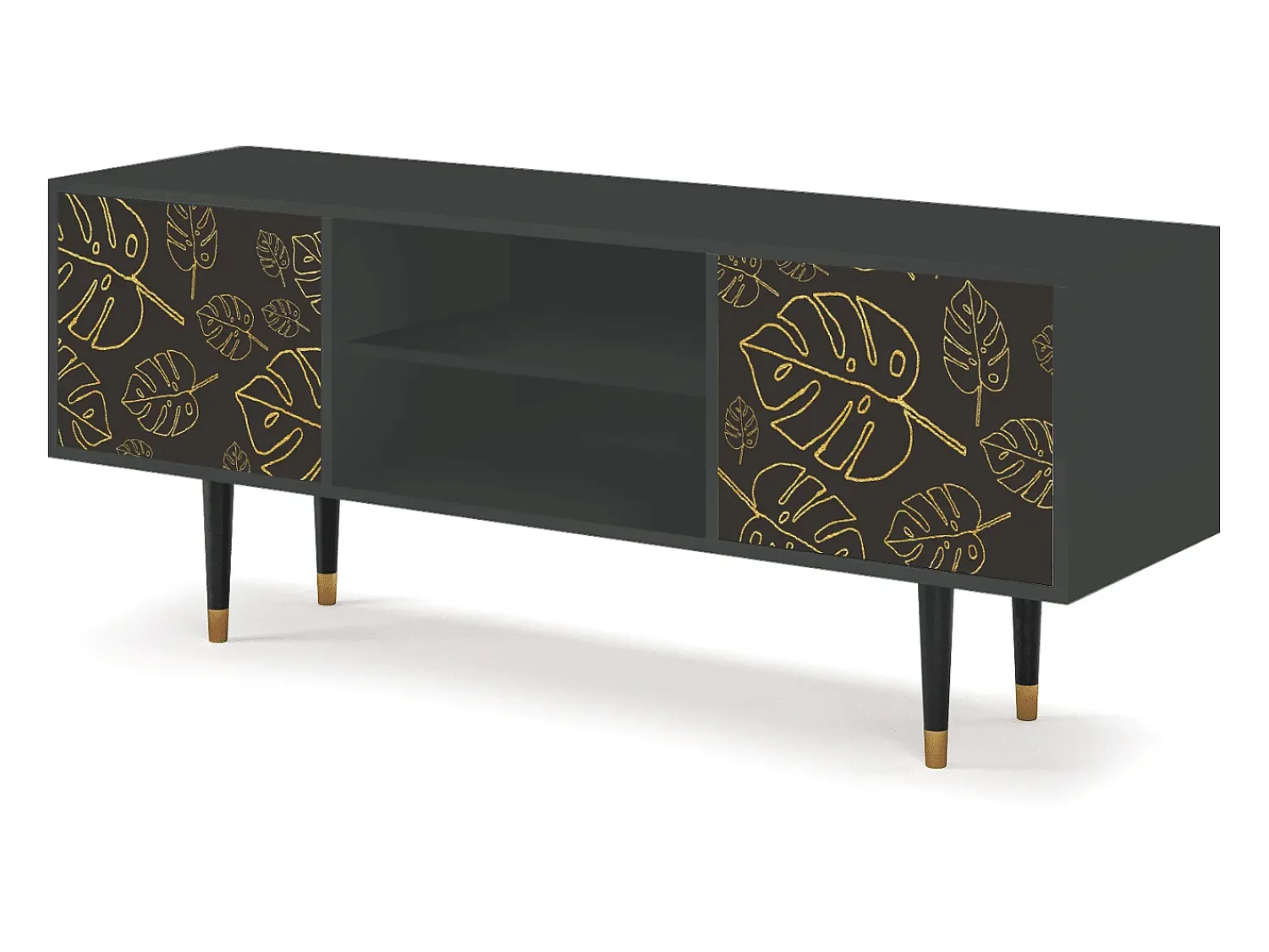 Móvel De Tv| Mueble de TV - 170х69х48 cm - T2 - Fall Of The Leaves, Antracite Cinza antracite