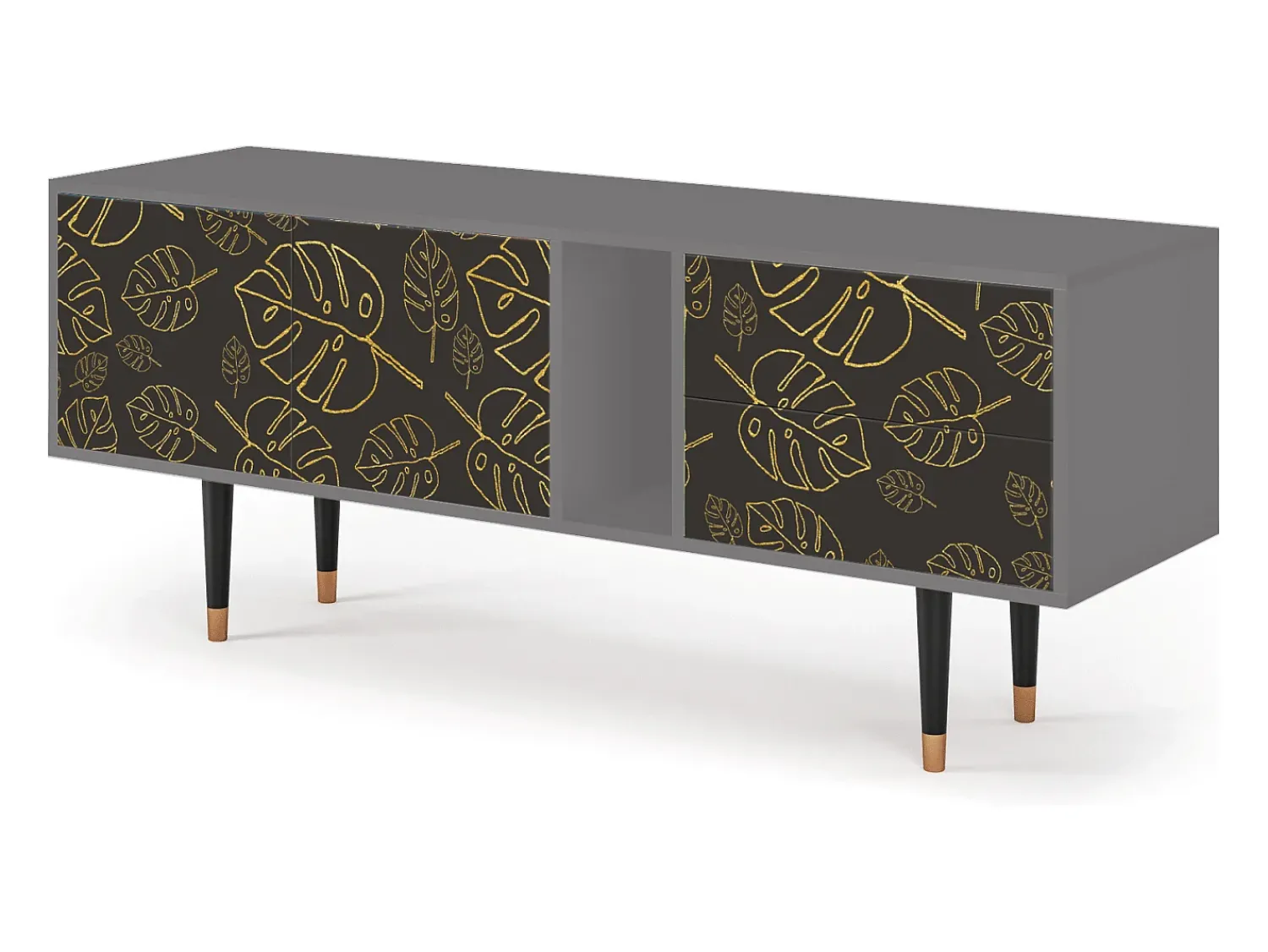 Hot Mueble de TV - 170х69х48 cm - T1 - Fall Of The Leaves, Cinza Cinzento