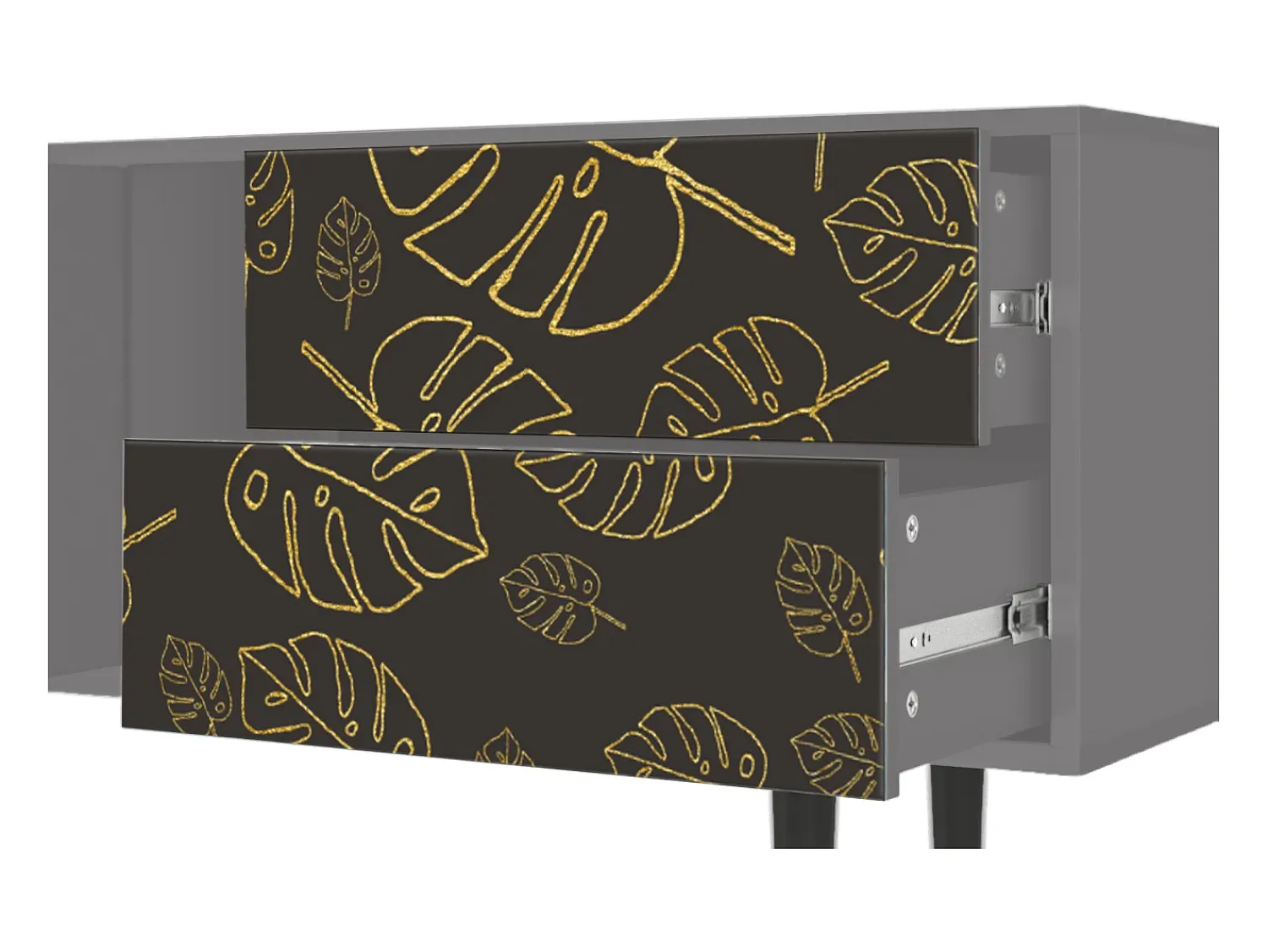 Hot Mueble de TV - 170х69х48 cm - T1 - Fall Of The Leaves, Cinza Cinzento