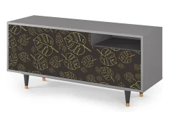 Hot Mueble de TV - 125х56х41 cm - T7 - Fall Of The Leaves, Cinza Cinzento