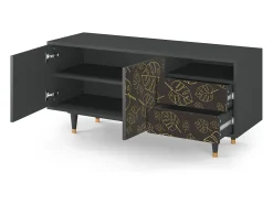 Móvel De Tv* Mueble de TV - 125х56х41 cm - T7 - Fall Of The Leaves, Antracite Cinza antracite
