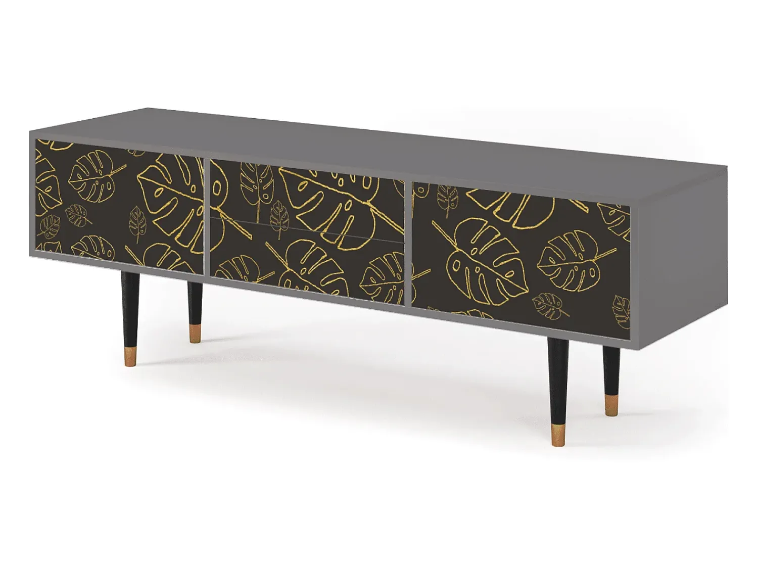 Móvel De Tv| Mueble de TV - 170х59х48 cm - T4 - Fall Of The Leaves, Cinza Cinzento