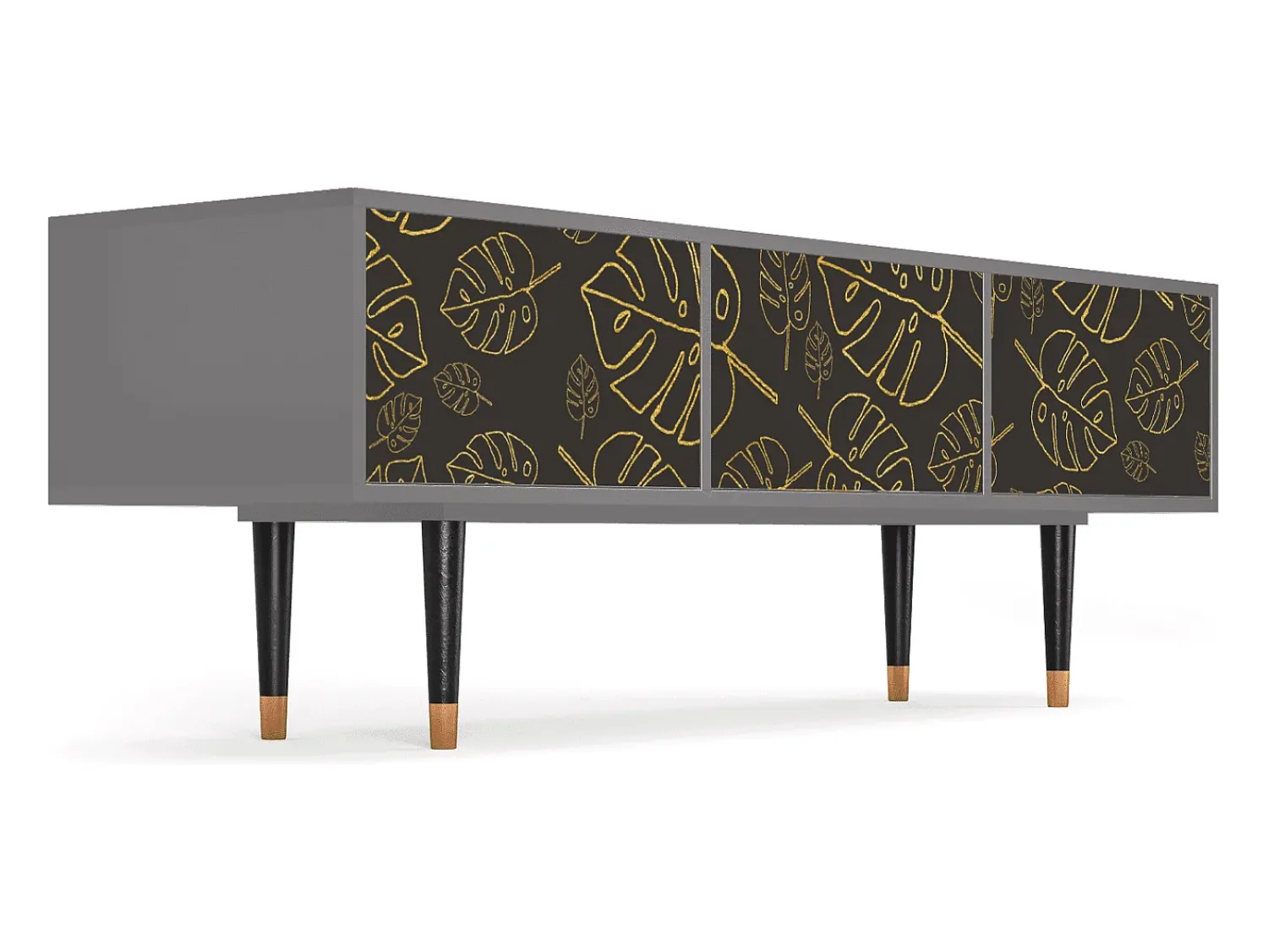 Móvel De Tv| Mueble de TV - 170х59х48 cm - T4 - Fall Of The Leaves, Cinza Cinzento