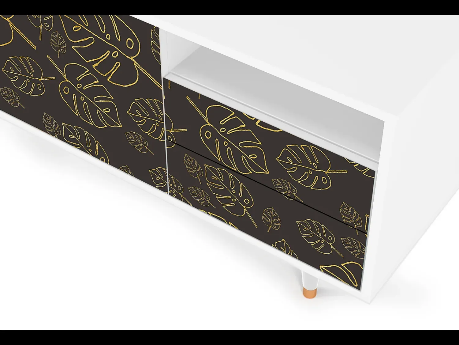 Mueble de TV - 125х56х41 cm - T7 - Fall Of The Leaves, Branco^ Móvel De Tv